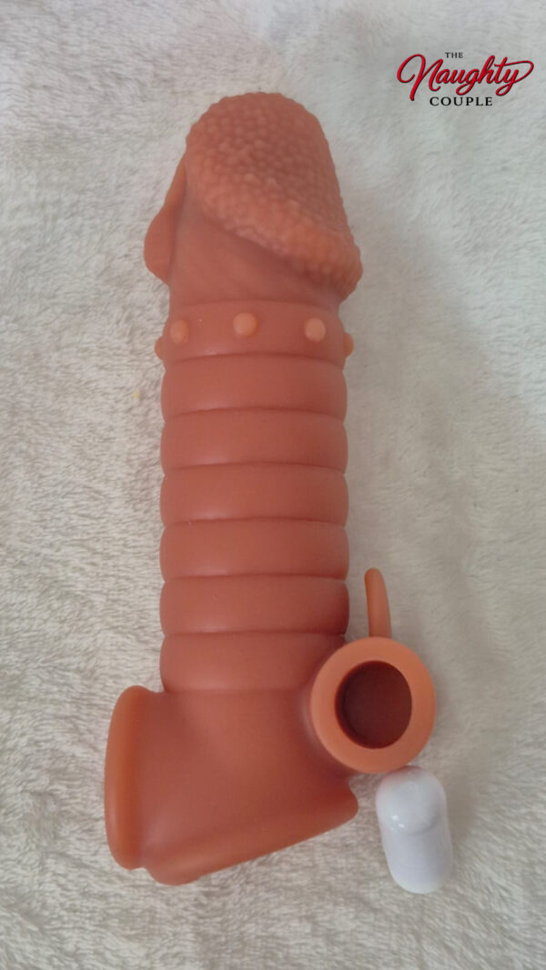 Ribbed Vibrating Cock Sleeve Penis Enhancer